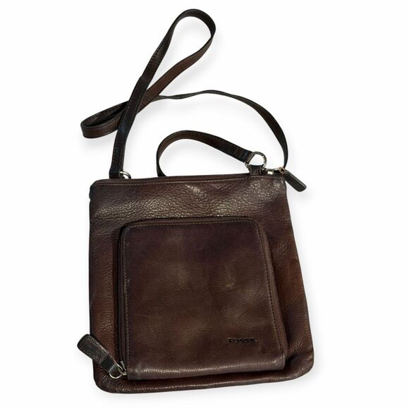 FOSSIL Women’s Dark Brown Leather Vintage Emerson Crossbody Bag - Picture 1 of 4